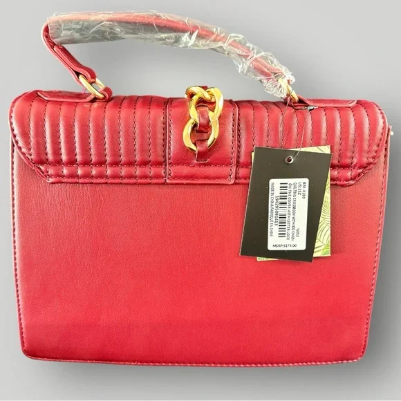 Badgley Mischka Quilted Wine Red Medium Crossbody Tote New NWT Retail:$179 - Picture 4 of 11